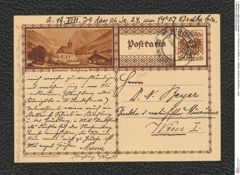 Seite 1, Eingelegte Postkarte, Beilage 1 zu Tagebuch "Kirchberg a. W." (NHMW-PRAE-BBB-70-Beilage-1)